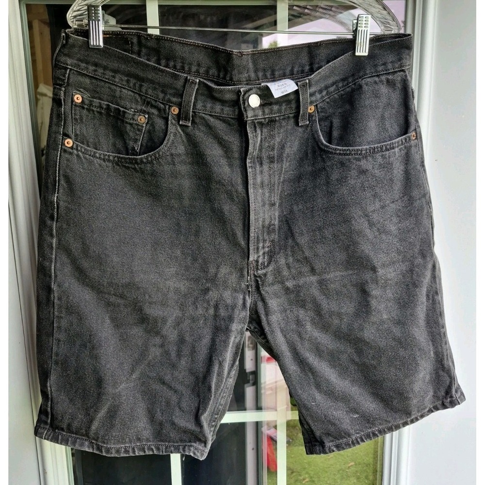 Levi's 505 Men's Faded Black Denim Shorts W38 Regular Fit 100% Cotton Mexico‎